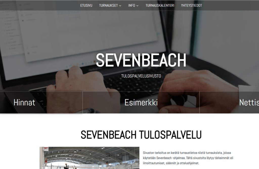 tulospalvelu sivujen etusivusta kuva