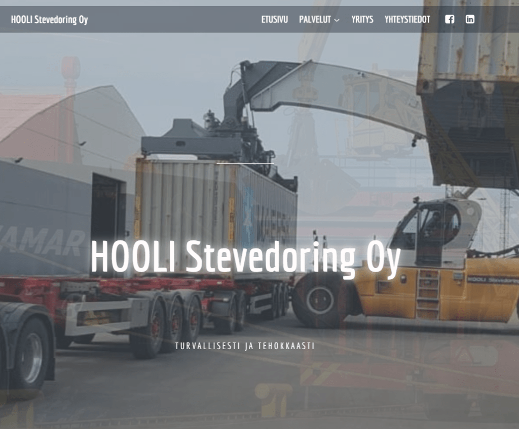 hooli stevedoringin verkkosivuista kuva